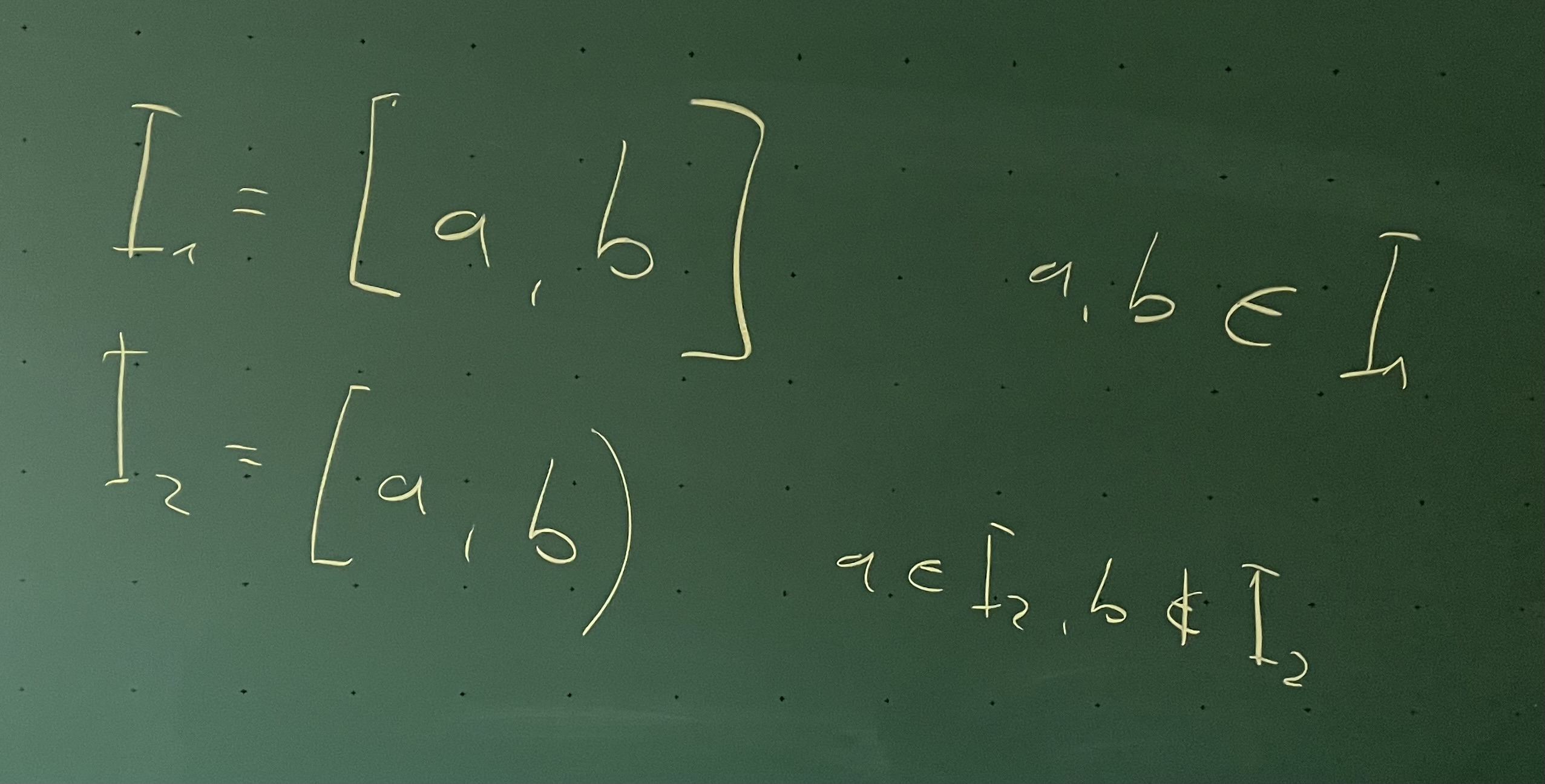 Tafelbild Intervallnotation